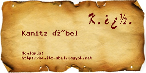 Kanitz Ábel névjegykártya